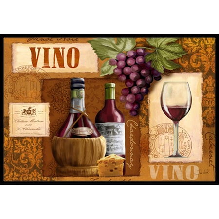 Carolines Treasures Vino Wine Indoor and Outdoor Mat- 18 x 27 in. PTW2045MAT